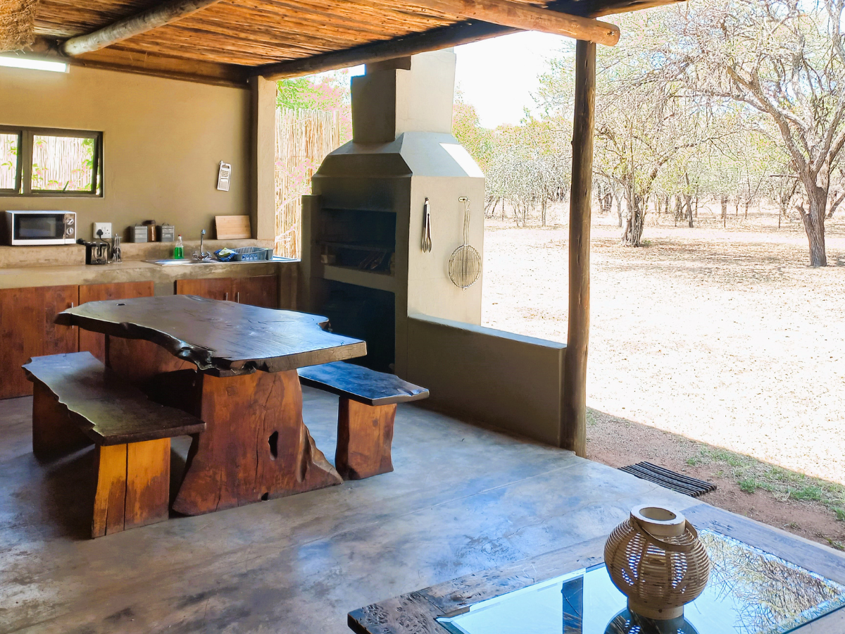 Archies braai area Archies Cottage private outdoor kitchen and braai area facing the bush